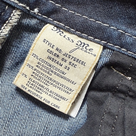 Miss Me Easy Skinny Stretch Jean 28 long rhinestone sequin embellishments - Picture 8 of 9